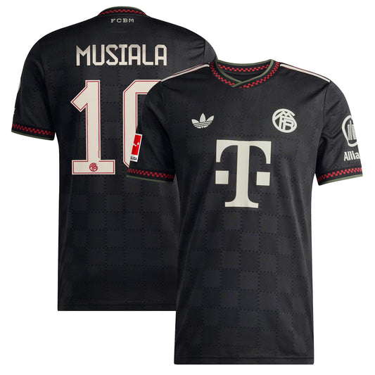 Jamal Musiala Bayern Munich Third Player Jersey Black 2025–26 Premium Fan Edition Soccer Jersey - Black