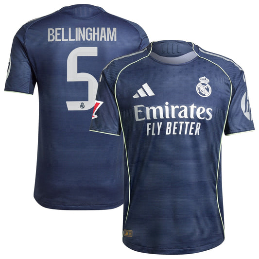 Jude Bellingham Real Madrid Away Player Jersey Blue 2025–26 Premium Fan Edition Soccer Jersey - Blue
