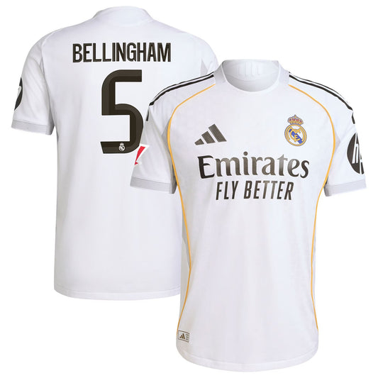 Jude Bellingham Real Madrid Home Authentic Jersey White 2025–26 Premium Fan Edition Soccer Jersey - White