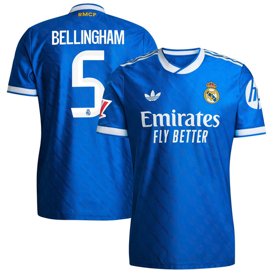 Jude Bellingham Real Madrid Third Player Jersey Blue 2025–26 Premium Fan Edition Soccer Jersey - Blue
