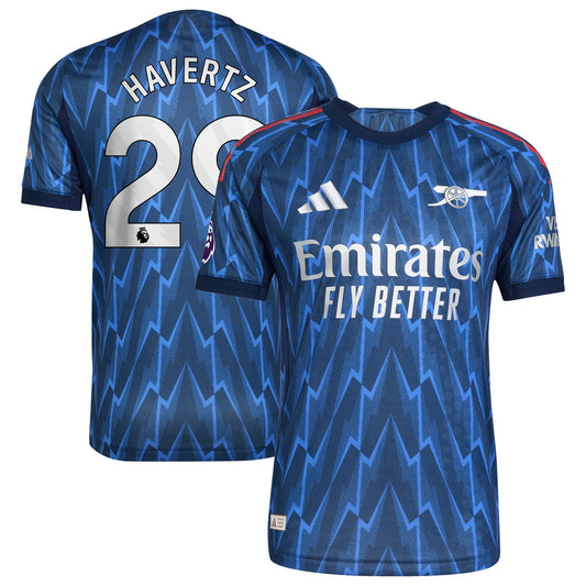 Kai Havertz Arsenal Away Player Jersey Blue 2025–26 Premium Fan Edition Soccer Jersey - Blue