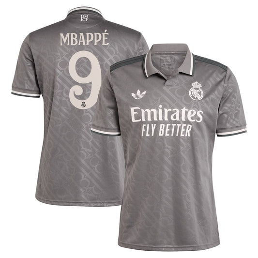 Kylian Mbappé Real Madrid Team 2024/25 Third Player Jersey - Charcoal