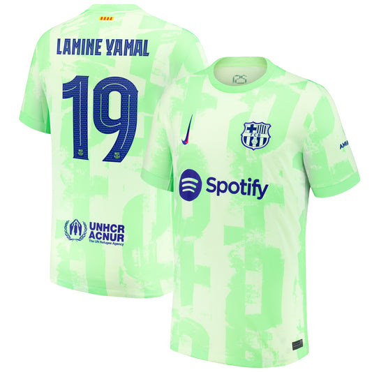 Lamine Yamal 19 Barcelona Team 2024/25 Third Player Jersey - Yellow