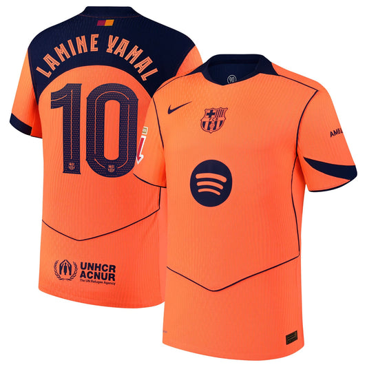 Lamine Yamal Barcelona Third Player Jersey Orange 2025–26 Premium Fan Edition Soccer Jersey - Orange