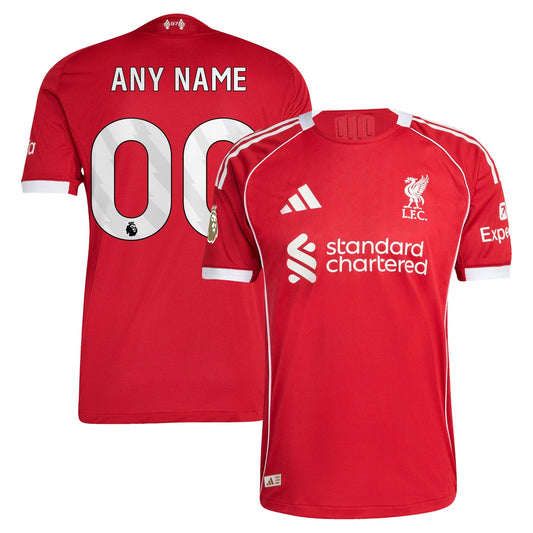 Liverpool Home Custom Jersey Red 2025–26 Premium Fan Edition Soccer Jersey - Red