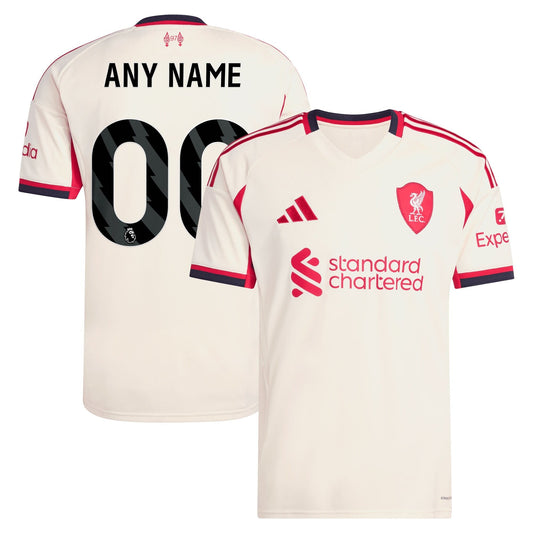 Liverpool Away Custom Jersey White 2025–26 Premium Fan Edition Soccer Jersey - White