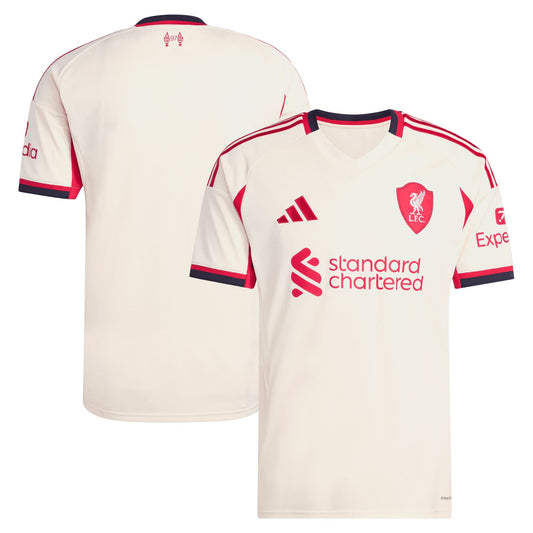 Liverpool Away Jersey White 2025–26 Premium Fan Edition Soccer Jersey - White