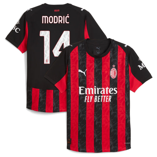 Luka Modric AC Milan Home Jersey Red 2025–26 Premium Fan Edition Soccer Jersey - Red