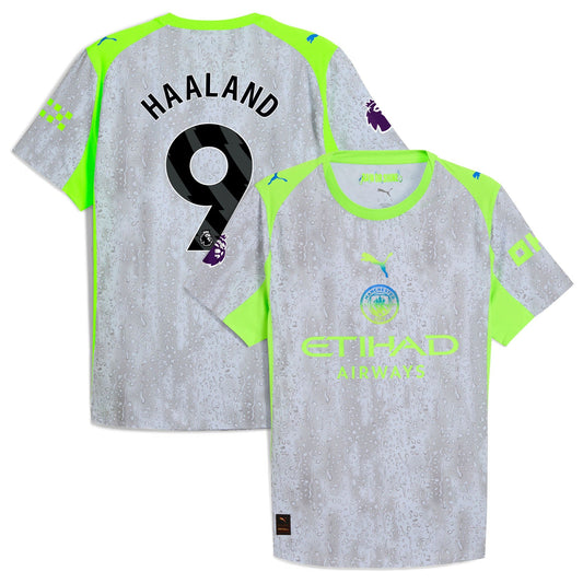 Erling Haaland Manchester City Third Jersey Green Neon Green 2025–26 Premium Fan Edition Soccer Jersey - Green