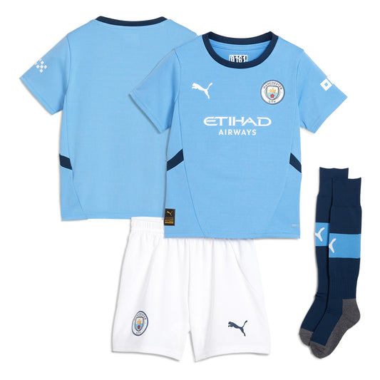 Manchester City Team Home Minikit 2024-25 Kids Custom Jersey