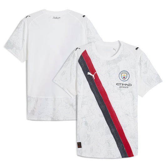 Manchester City 2025–26 Premium Fan Edition Soccer Jersey - White
