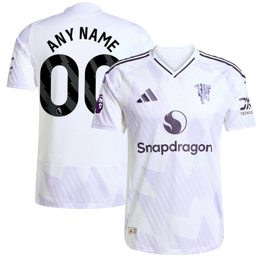 Manchester United Away Custom Jersey White 2025–26 Premium Fan Edition Soccer Jersey - White