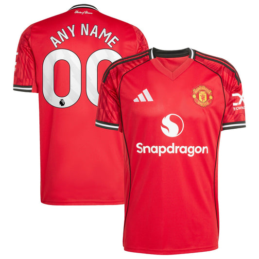 Manchester United Home Custom Jersey Red 2025–26 Premium Fan Edition Soccer Jersey - Red