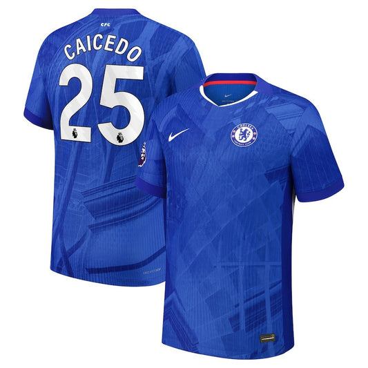 Caicedo Chelsea Home Player Jersey Blue 2025–26 Premium Fan Edition Soccer Jersey - Blue