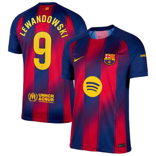 Team Robert Lewandowski Barcelona 2025/26 Home Replica Jersey - Navy