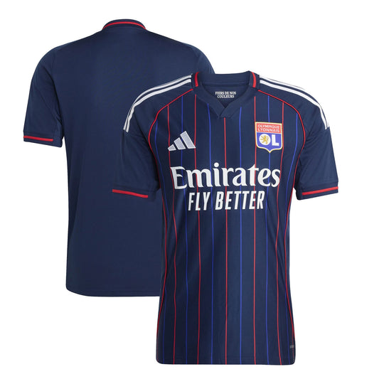 Olympique Lyonnais Away Custom Jersey Blue 2025–26 Premium Fan Edition Soccer Jersey - Blue