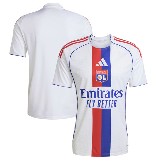 Olympique Lyonnais Home Custom Jersey White 2025–26 Premium Fan Edition Soccer Jersey - White