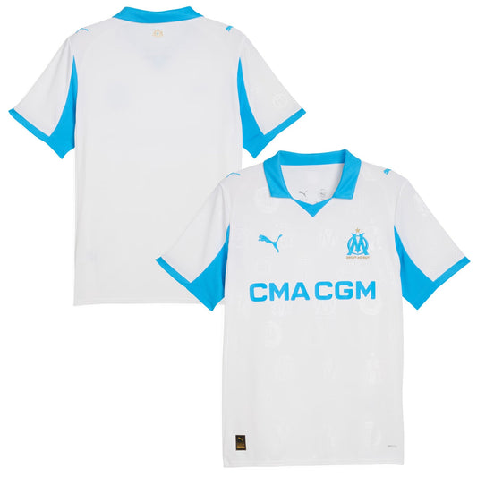 Olympique Marseille Custom Home Jersey White 2025–26 Premium Fan Edition Soccer Jersey - White