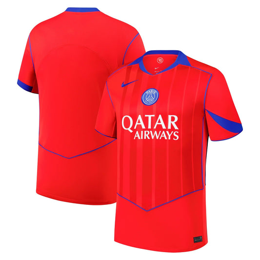 Paris Saint Germain Third Custom Jersey Red 2025–26 Premium Fan Edition Soccer Jersey - Red