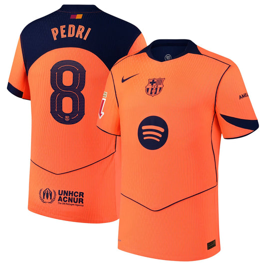 Pedri Barcelona Third Player Jersey Orange 2025–26 Premium Fan Edition Soccer Jersey - Orange