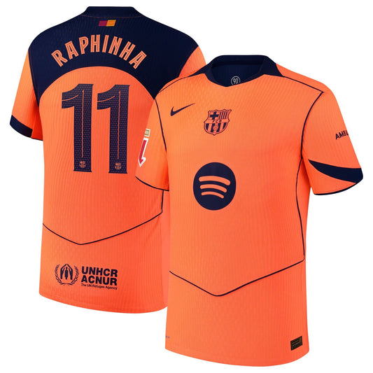 Raphinha Barcelona Third Player Jersey Orange 2025–26 Premium Fan Edition Soccer Jersey - Orange