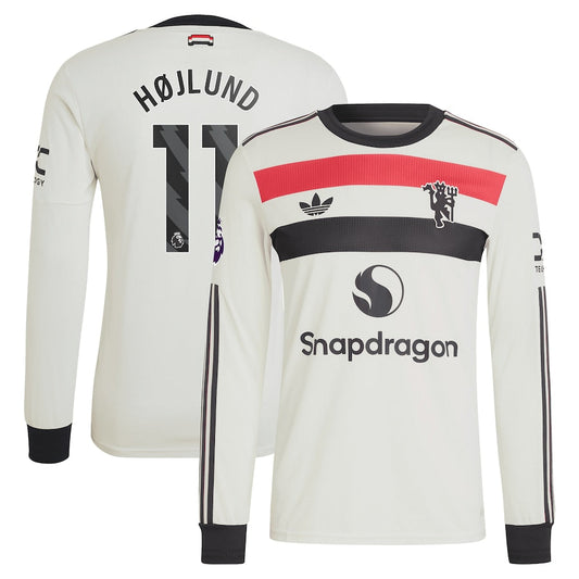Rasmus Højlund Manchester United Team 2024/25 Third Long Sleeve Jersey - Cream