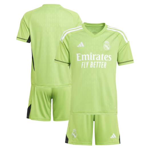 Real Madrid Home Goalkeeper kit Team 2023-24 Kids Custom Jersey - Green