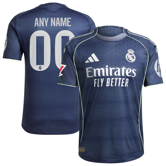 Real Madrid Away Custom Jersey Blue 2025–26 Premium Fan Edition Soccer Jersey - Blue