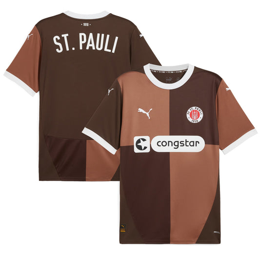 St. Pauli Team 2024/25 Home Custom Jersey - Brown