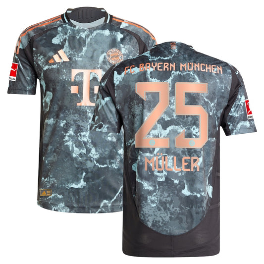 Thomas Müller 25 Bayern Munich Team Shirt 2024/25 Away Player Jersey - Black