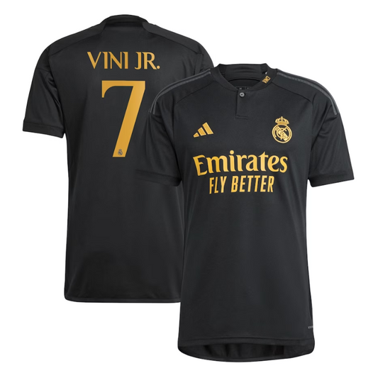 Vini Jr. Real Madrid Team 2023/24 Third Player Jersey - Black