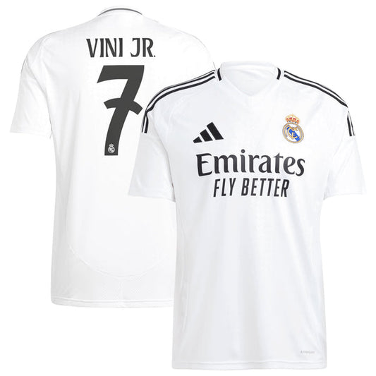 Vini Jr. 7 Real Madrid Team 2024/25 Home Player Jersey - White