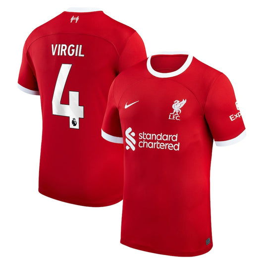 Virgil Van Dijk Liverpool Team 2023/24 Home Player Jersey - Red
