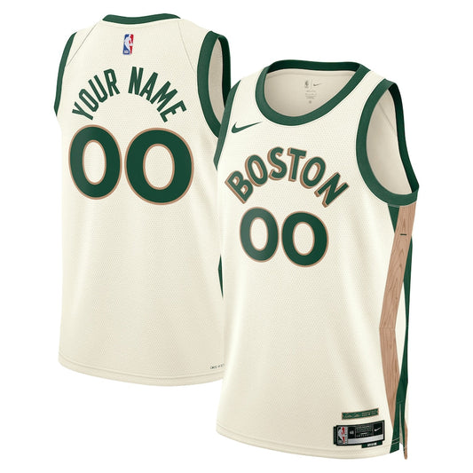 Boston Celtics Team Unisex 2023/24 Custom Swingman Jersey - White - City Edition