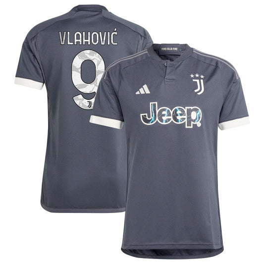 Dušan Vlahović Juventus Team 2023/24 Third Player Jersey - Gray