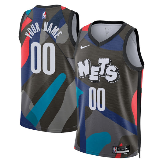 Brooklyn Nets Team Unisex 2023/24 Custom Swingman Jersey - Black - City Edition