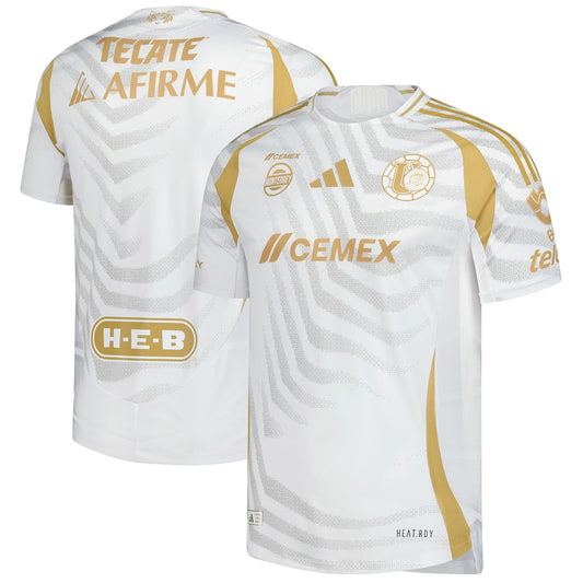 adidas Tigres UANL 2024/25 jersey in white with gold accents and sponsor logos