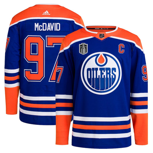 Connor McDavid Edmonton Oilers Team 2024 Stanley Cup Final Home Primegreen Authentic Player Jersey – Royal