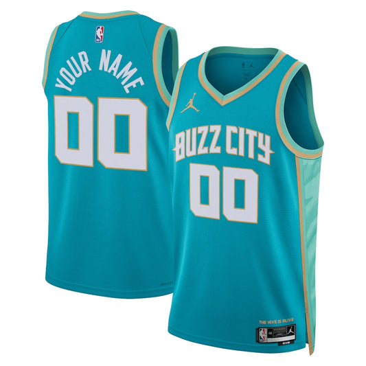Charlotte Hornets Team Unisex 2023/24 Custom Swingman Jersey - Teal - City Edition