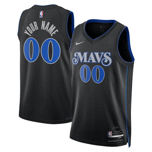 Dallas Mavericks Team Unisex 2023/24 Custom Swingman Jersey - Black - City Edition