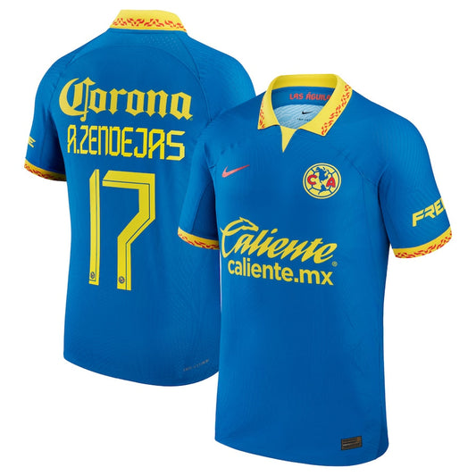 Alejandro Zendejas Club America Team Away 2023/24 Authentic Jersey - Blue