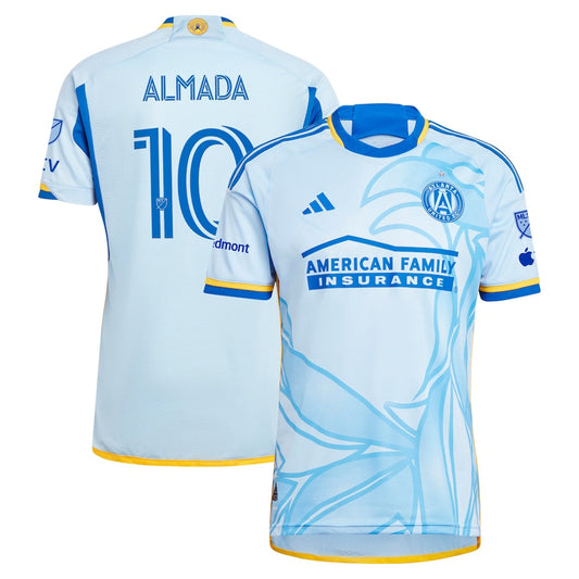 Thiago Almada Atlanta United FC Team 2024 The Resurgens Kit Authentic Player Jersey - Light Blue