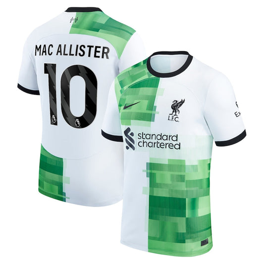 Alexis Mac Allister Liverpool Team 2023/24 Away Player Jersey - White