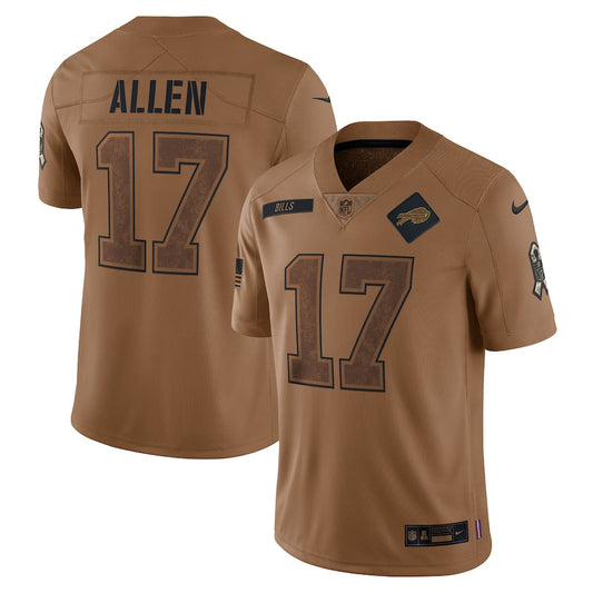 Josh Allen Buffalo Bills Team 2023 Salute To Service Limited Jersey - Brown