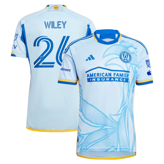 Caleb Wiley Atlanta United FC Team 2024 The Resurgens Kit Authentic Player Jersey - Light Blue