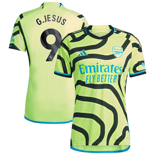 Gabriel Jesus Arsenal Team 2023/24 Away Player Jersey - Yellow