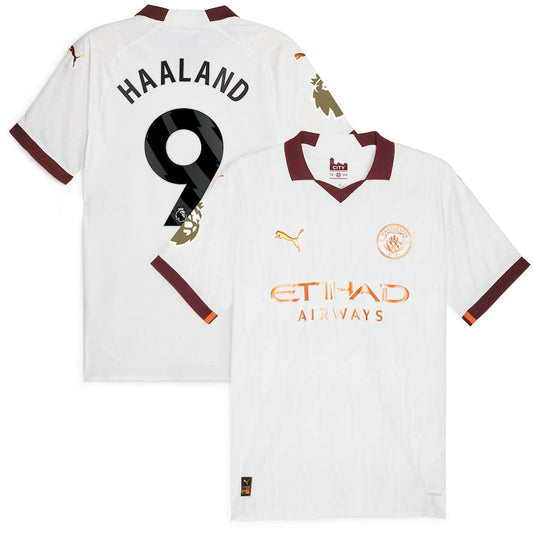 Erling Haaland Manchester City Team 2023/24 Away Jersey - White