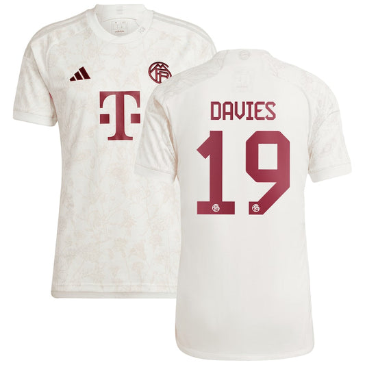 Alphonso Davies Bayern Munich Team 2023/24 Third Jersey - White