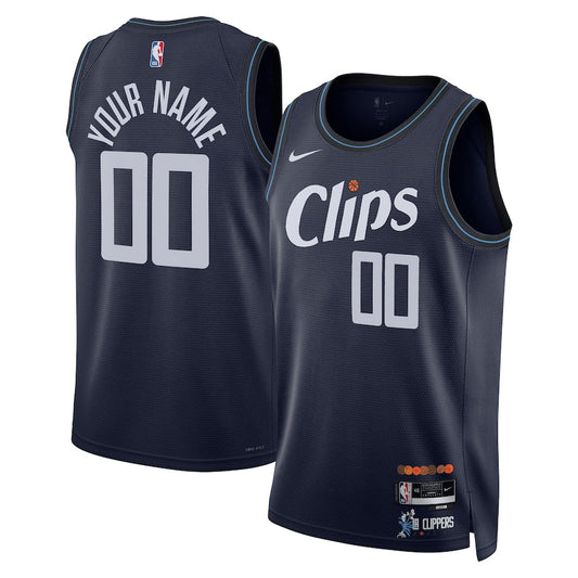 LA Clippers Team Unisex 2023/24 Custom Swingman Jersey - Navy - City Edition