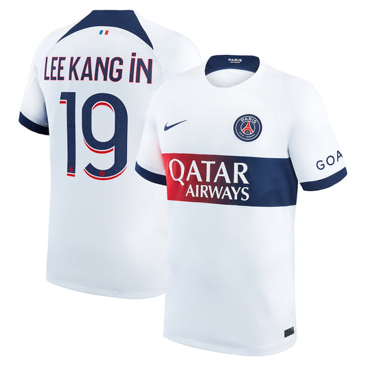 Lee Kang In Paris Saint-Germain Team 2023/24 Away Stadium Player Jersey - White